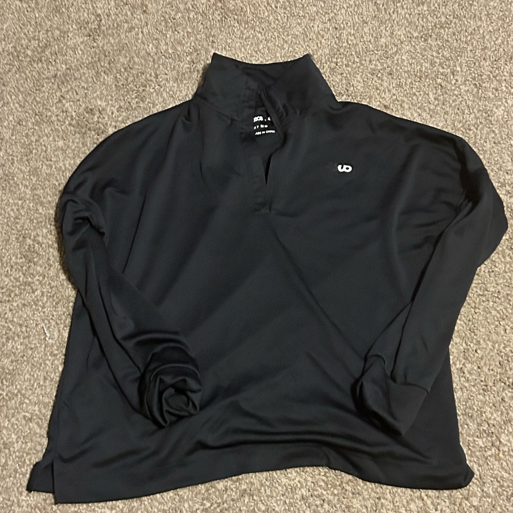 Black 1/4 zipper, long sleeve shirt